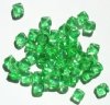 50 8mm Diagonal Hole Light Green Cube Beads